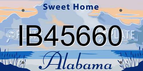 IB45660 Alabama License Plate