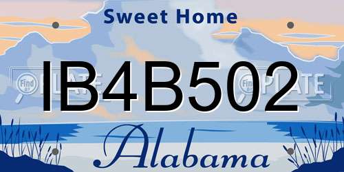 IB4B502 Alabama License Plate