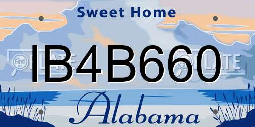 IB4B660 Alabama License Plate