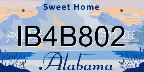 IB4B802 Alabama License Plate
