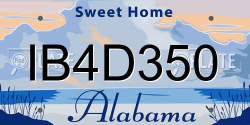 IB4D350 Alabama License Plate