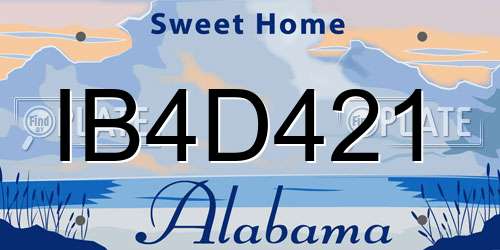 IB4D421 Alabama License Plate