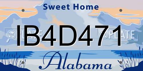 IB4D471 Alabama License Plate