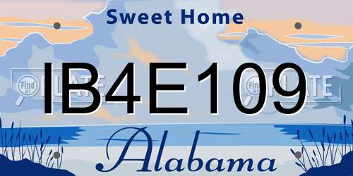 IB4E109 Alabama License Plate