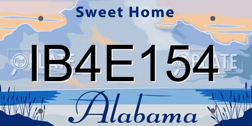IB4E154 Alabama License Plate