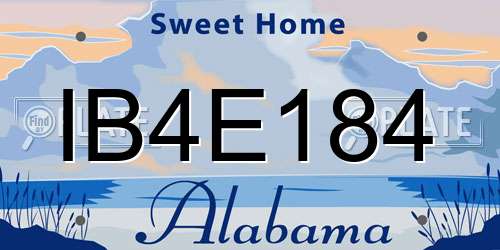IB4E184 Alabama License Plate