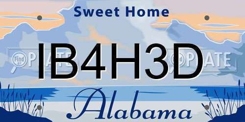 IB4H3D Alabama License Plate