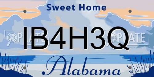 IB4H3Q Alabama License Plate