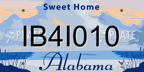 IB4I010 Alabama License Plate