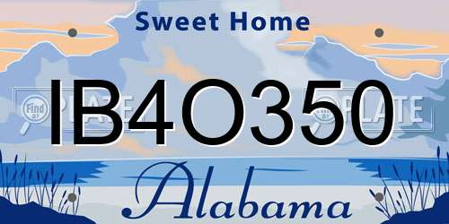 IB4O350 Alabama License Plate