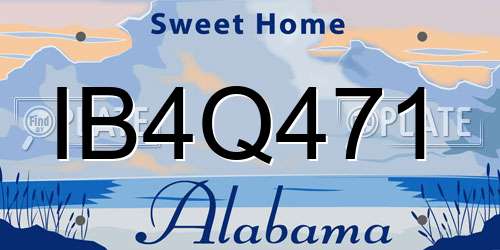 IB4Q471 Alabama License Plate