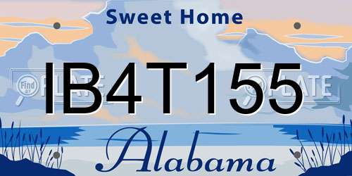 IB4T155 Alabama License Plate