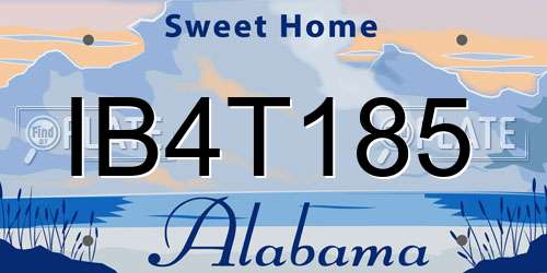 IB4T185 Alabama License Plate