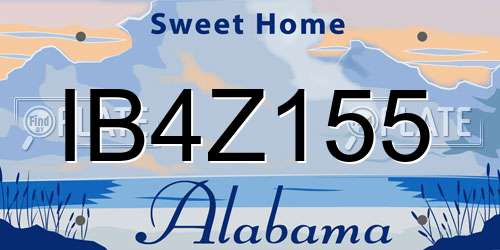 IB4Z155 Alabama License Plate