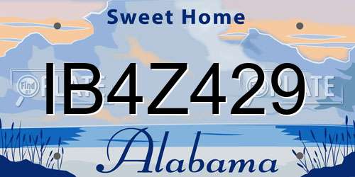 IB4Z429 Alabama License Plate