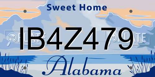 IB4Z479 Alabama License Plate