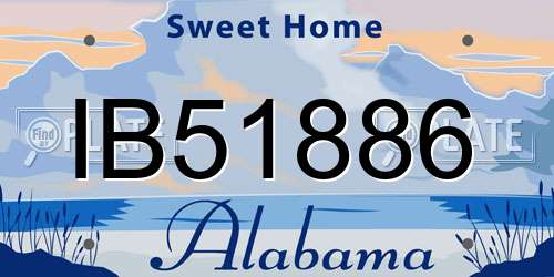 IB51886 Alabama License Plate