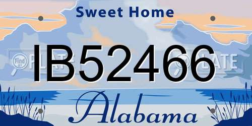 IB52466 Alabama License Plate