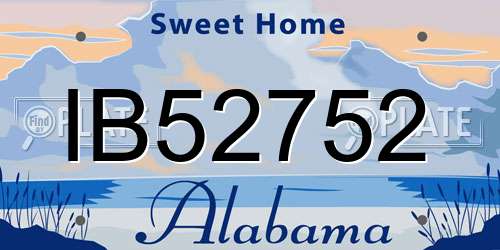 IB52752 Alabama License Plate