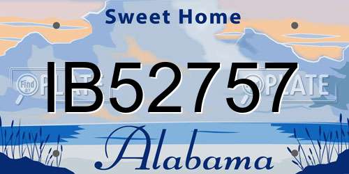 IB52757 Alabama License Plate