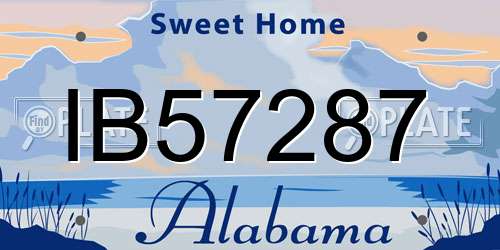 IB57287 Alabama License Plate