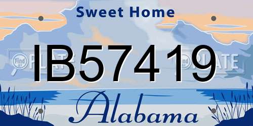 IB57419 Alabama License Plate