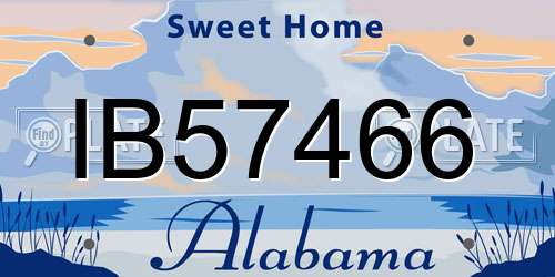 IB57466 Alabama License Plate