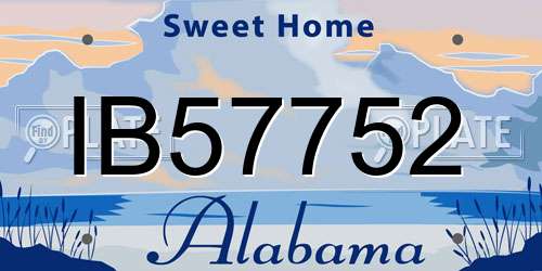 IB57752 Alabama License Plate