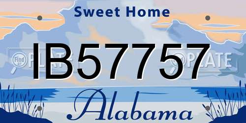 IB57757 Alabama License Plate