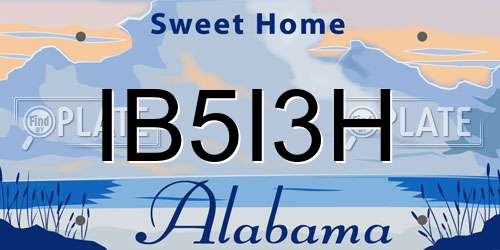 IB5I3H Alabama License Plate