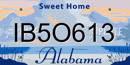 IB5O613 Alabama License Plate