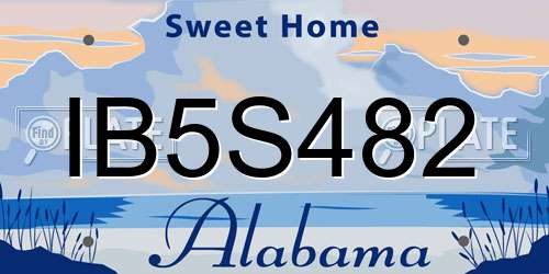 IB5S482 Alabama License Plate