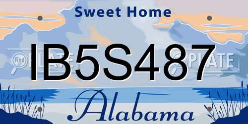 IB5S487 Alabama License Plate