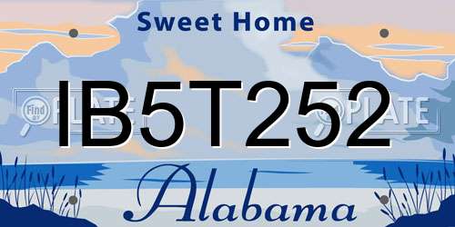 IB5T252 Alabama License Plate