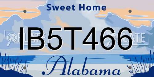 IB5T466 Alabama License Plate