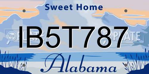 IB5T787 Alabama License Plate