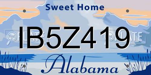 IB5Z419 Alabama License Plate