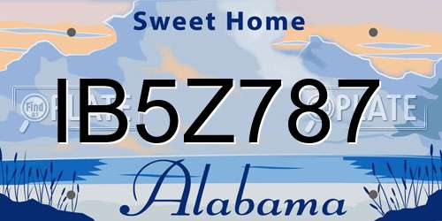 IB5Z787 Alabama License Plate