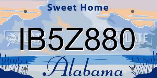 IB5Z880 Alabama License Plate