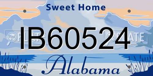 IB60524 Alabama License Plate