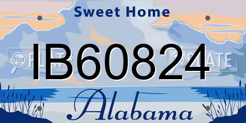 IB60824 Alabama License Plate