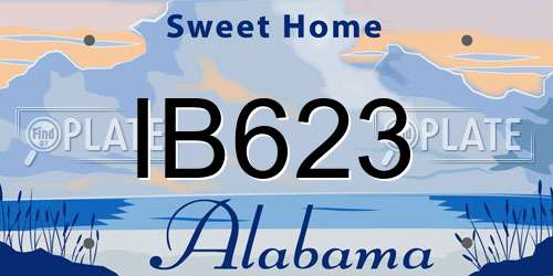 IB623 Alabama License Plate