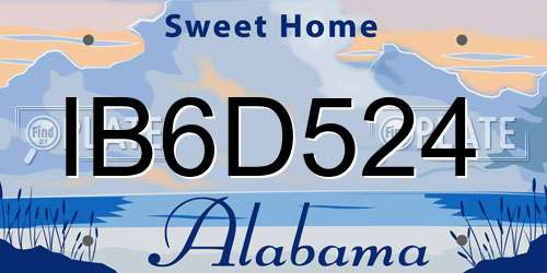 IB6D524 Alabama License Plate