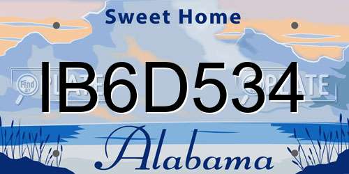 IB6D534 Alabama License Plate