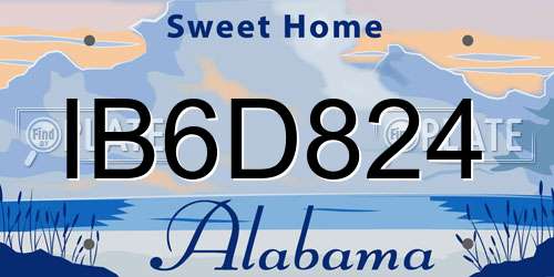 IB6D824 Alabama License Plate
