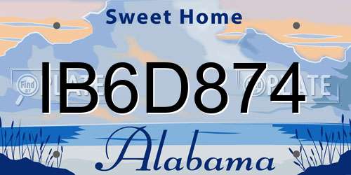 IB6D874 Alabama License Plate