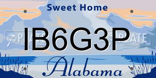 IB6G3P Alabama License Plate