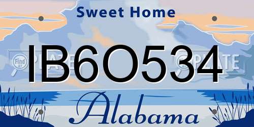 IB6O534 Alabama License Plate