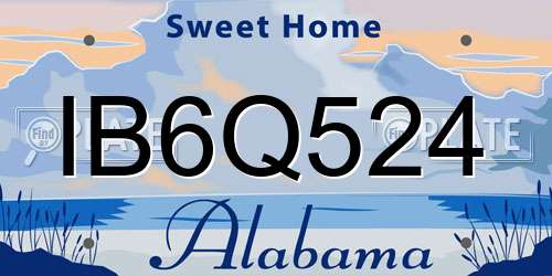 IB6Q524 Alabama License Plate