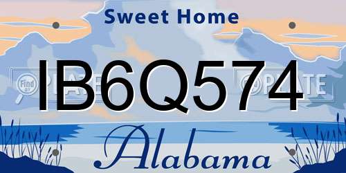 IB6Q574 Alabama License Plate